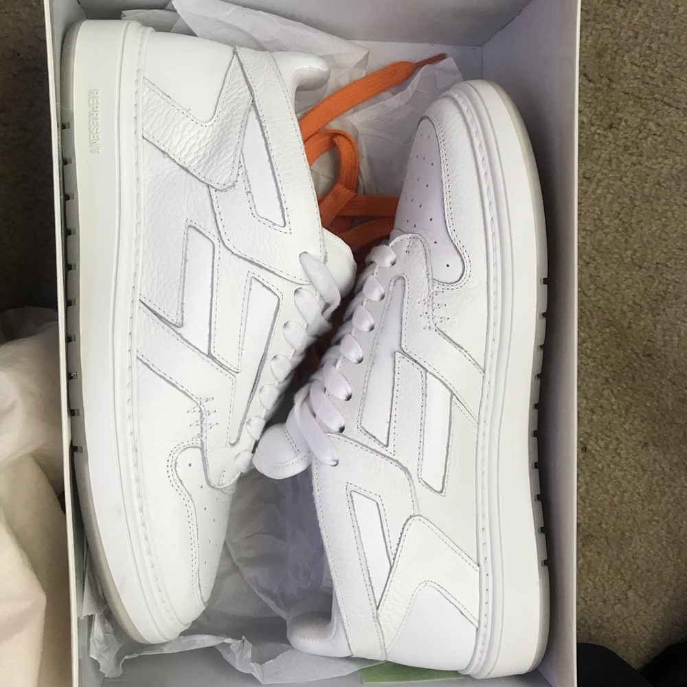 British Luxury brand Represent White sneakers size 10